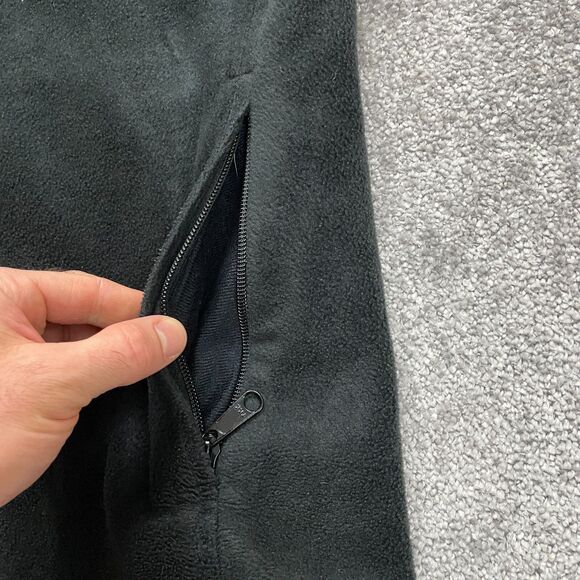 Columbia Fleece Jacket Vest Mens Medium Black Full Zip Pockets High Neck Outdoor - Picture 3 of 10